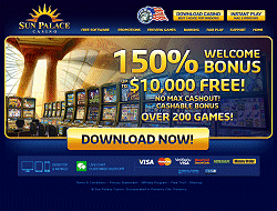 SUN PALACE CASINO: New US Players Online Casino Deposit Codes for January 19, 2022